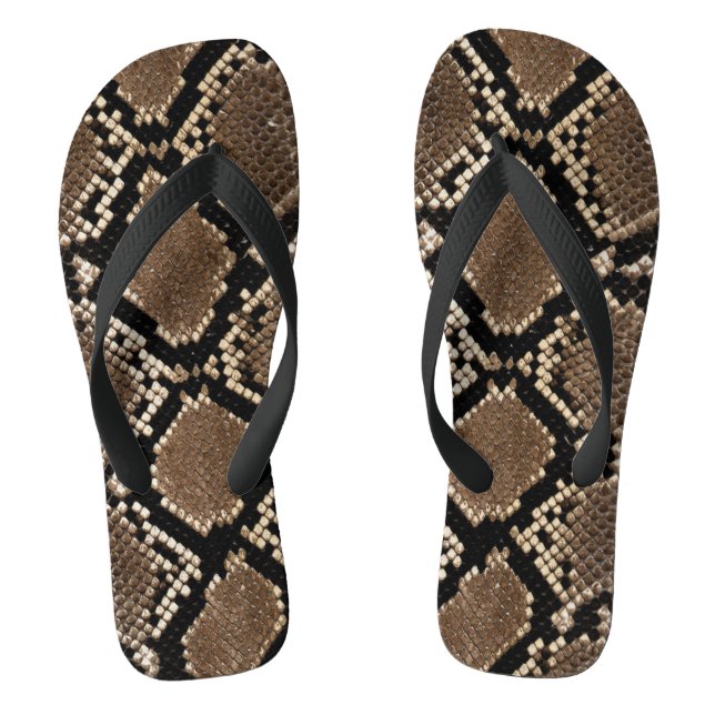 Faux Python Snakeskin Flip Flops (Footbed)