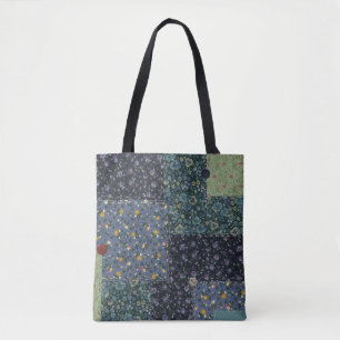Faux Quilted All Over Print Tote Bag