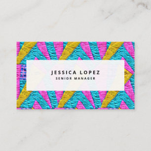 Faux Quilted Colourful Professional Business Card