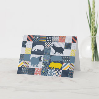 Faux-Quilted Hippos Card