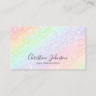 FAUX rainbow glitter Business Card