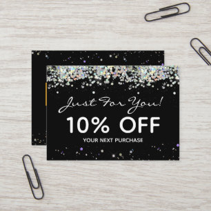 Faux Rainbow Metalitic Glitter Coupon Card