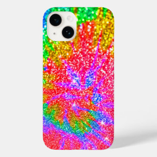 Faux Rainbow Tie Dye Glitter Swirl Pattern Case-Mate iPhone 14 Case