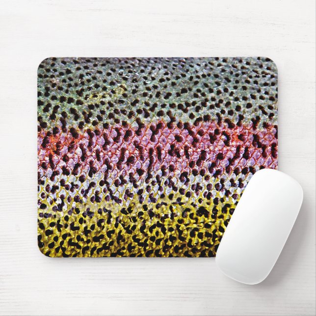Faux Rainbow Trout Scale Texture Look Pattern Mouse Mat (With Mouse)