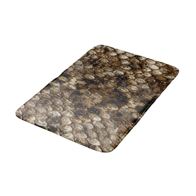 Faux Rattlesnake Snake Skin Bathroom Mat (Angled)