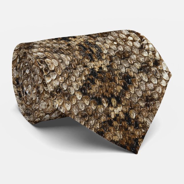 Faux Rattlesnake Snakeskin Tie (Rolled)