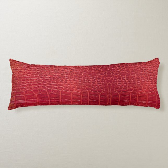 Faux red alligator leather body cushion (Front)