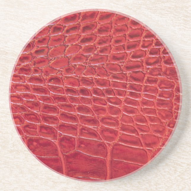 Faux red alligator leather coaster (Front)