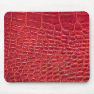 Faux red alligator leather mouse mat