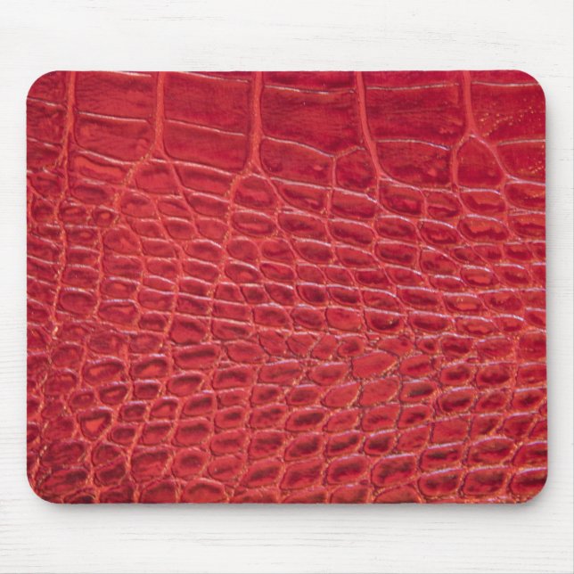 Faux red alligator leather mouse mat (Front)