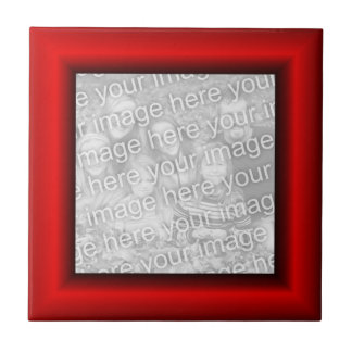 Faux Red Border Picture Frame Tile