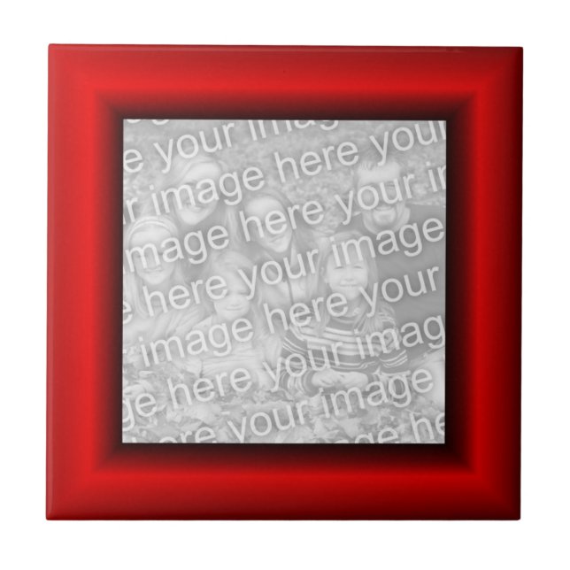 Faux Red Border Picture Frame Tile (Front)