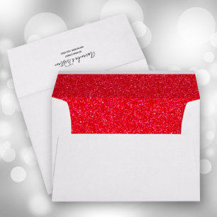 Faux Red Glitter 5 x 7 Envelope