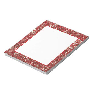 Faux Red Glitter Texture Look-like Design Notepad