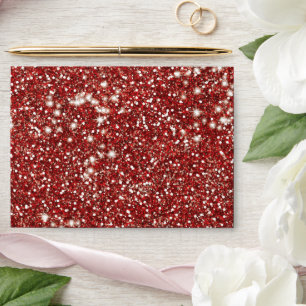 Faux Red Glitter Texture Look-like Graphic Envelope