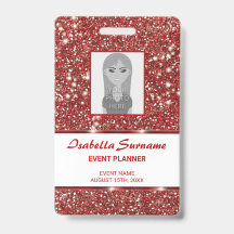 Faux Red Glitter Texture Look With Custom Text