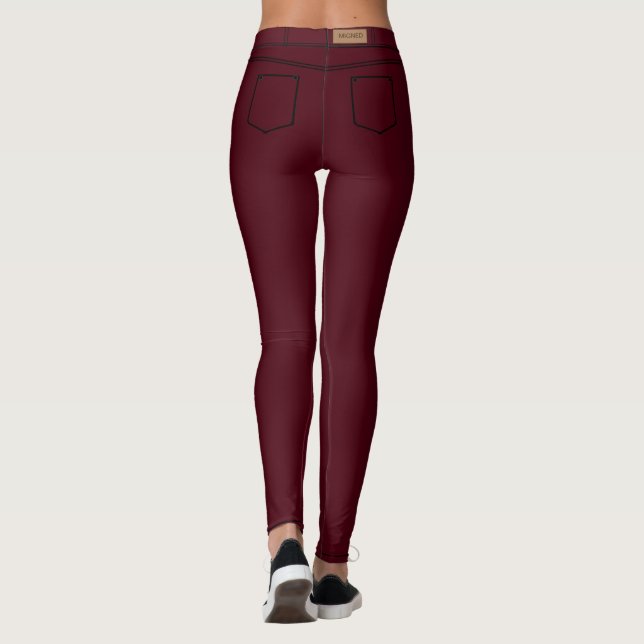 Faux Red Jeans Leggings (Back)