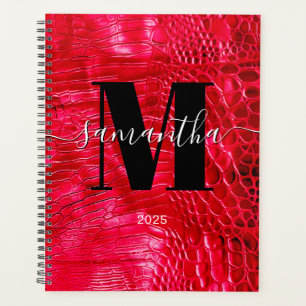 Faux Red Leather Signature Monogram 2025 Planner