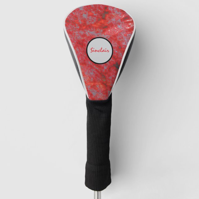 Faux Red Marble Golf Head Cover (Front)