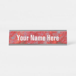 Faux Red Marble Name Plate
