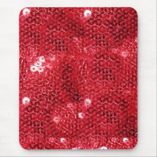 Faux Red Sequin Pattern Image Mouse Mat