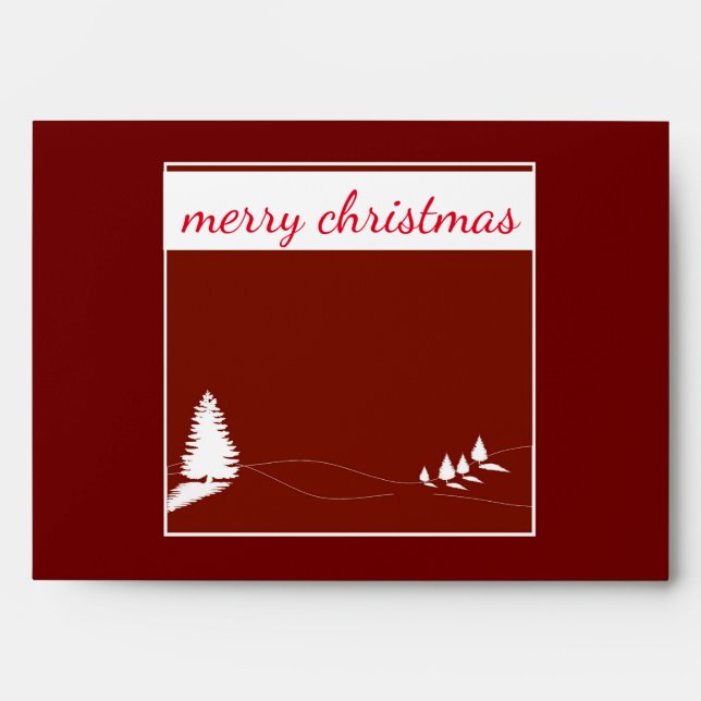 Faux Red Silver Glitter Confetti Foil Christmas Envelope (Front)