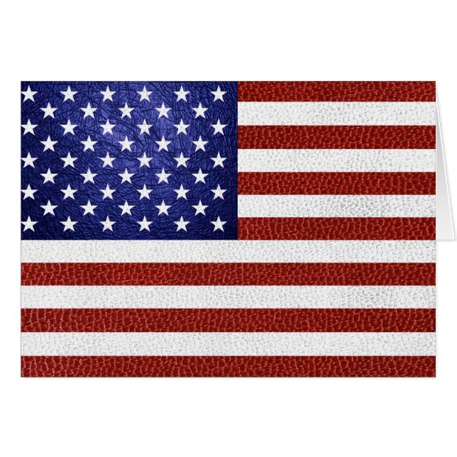 Faux Red White Blue Leather USA Flag (Front Horizontal)