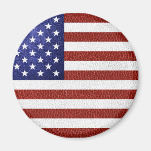 Faux Red White Blue Leather USA Flag Magnet