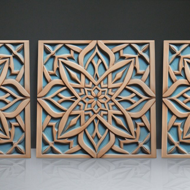 Faux Relief Floral Moroccan Tile Home Decor Accent (Creator Uploaded)