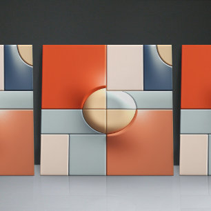 Faux Relief Glazed Minimalist Illusion Home Decor Tile