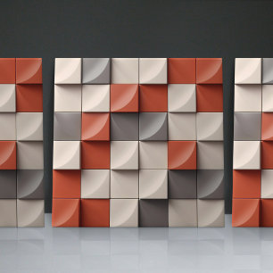 Faux Relief Glazed Minimalist Illusion Home Decor Tile
