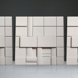 Faux Relief Glazed White Minimalist Home Decor Tile
