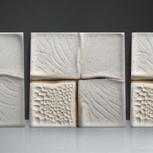 Faux Relief Glazed White Minimalist Home Decor Tile