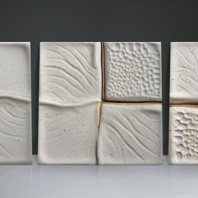 Faux Relief Glazed White Minimalist Home Decor Tile (Creator Uploaded)