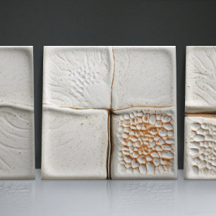 Faux Relief Glazed White Minimalist Home Decor Tile