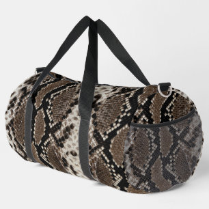 Faux Reticulated Python Snake Skin Duffle Bag