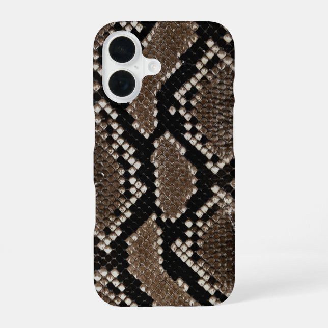 Faux Reticulated Python Snake Skin iPhone 16 Case (Back)