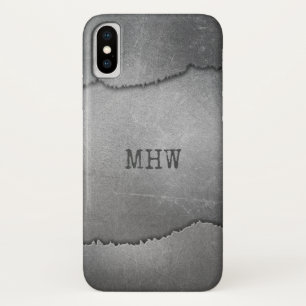 Faux Ripped Metal custom monogram phone cases