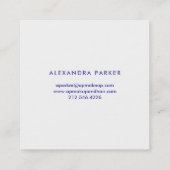 Faux Rose Gold and Watercolor Blue Geode | Square Square Business Card (Back)