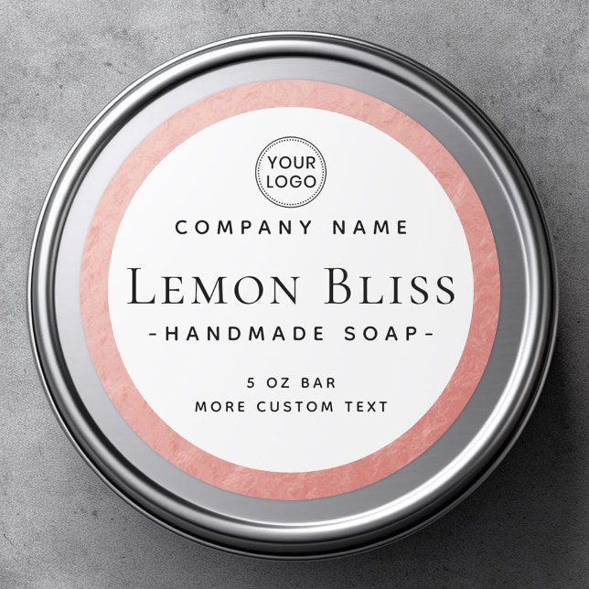 Faux rose gold border round product label (Faux rose gold border round product label)