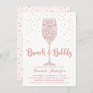 Faux Rose Gold Brunch & Bubbly Bridal Shower Invitation