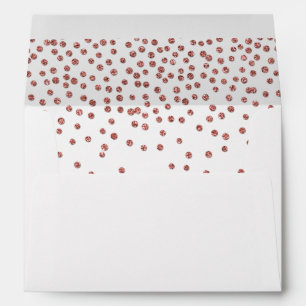 faux rose gold confetti lined invitation envelopes
