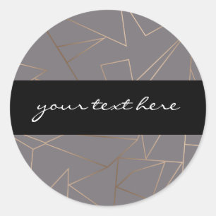 Faux rose gold elegant modern minimalist geometric classic round sticker