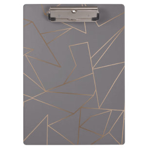 Faux rose gold elegant modern minimalist geometric clipboard
