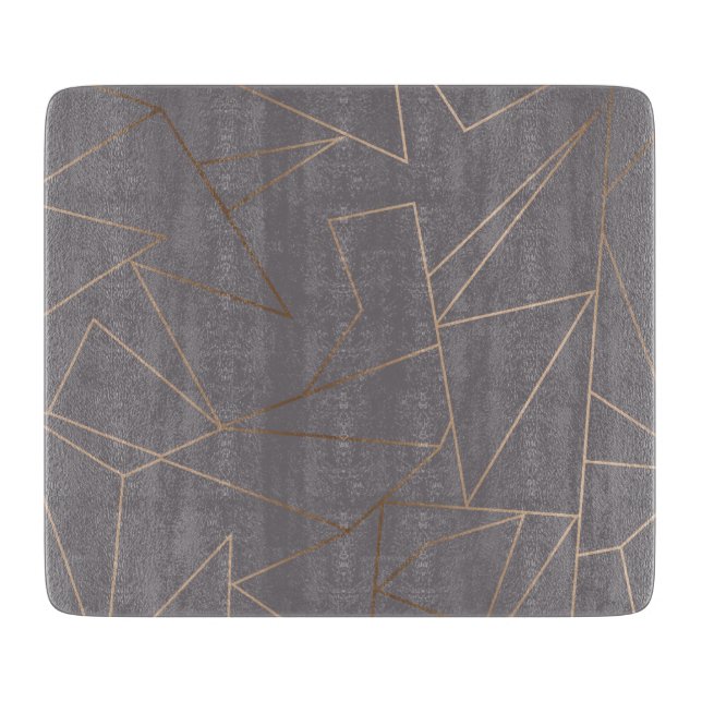 Faux rose gold elegant modern minimalist geometric cutting board (Front)