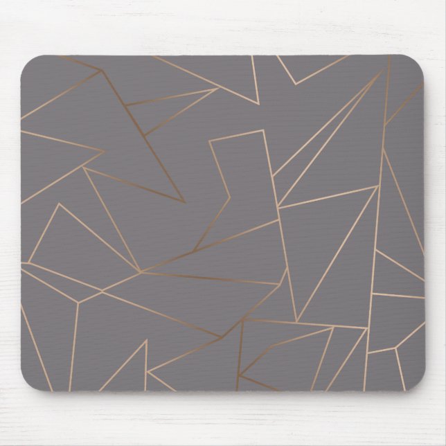 Faux rose gold elegant modern minimalist geometric mouse mat (Front)