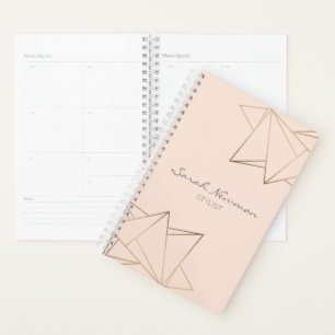 Faux rose gold elegant modern minimalist geometric planner