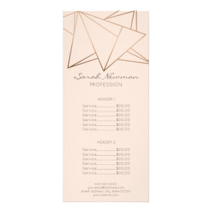 Faux rose gold elegant modern minimalist geometric rack card