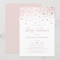 Faux Rose Gold Foil Confetti Baby Shower