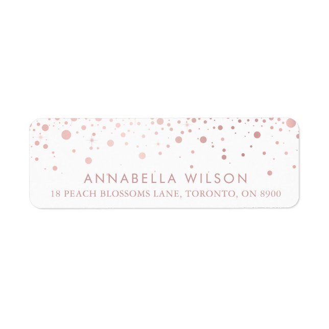 Faux Rose Gold Foil Confetti Dots Modern (Front)
